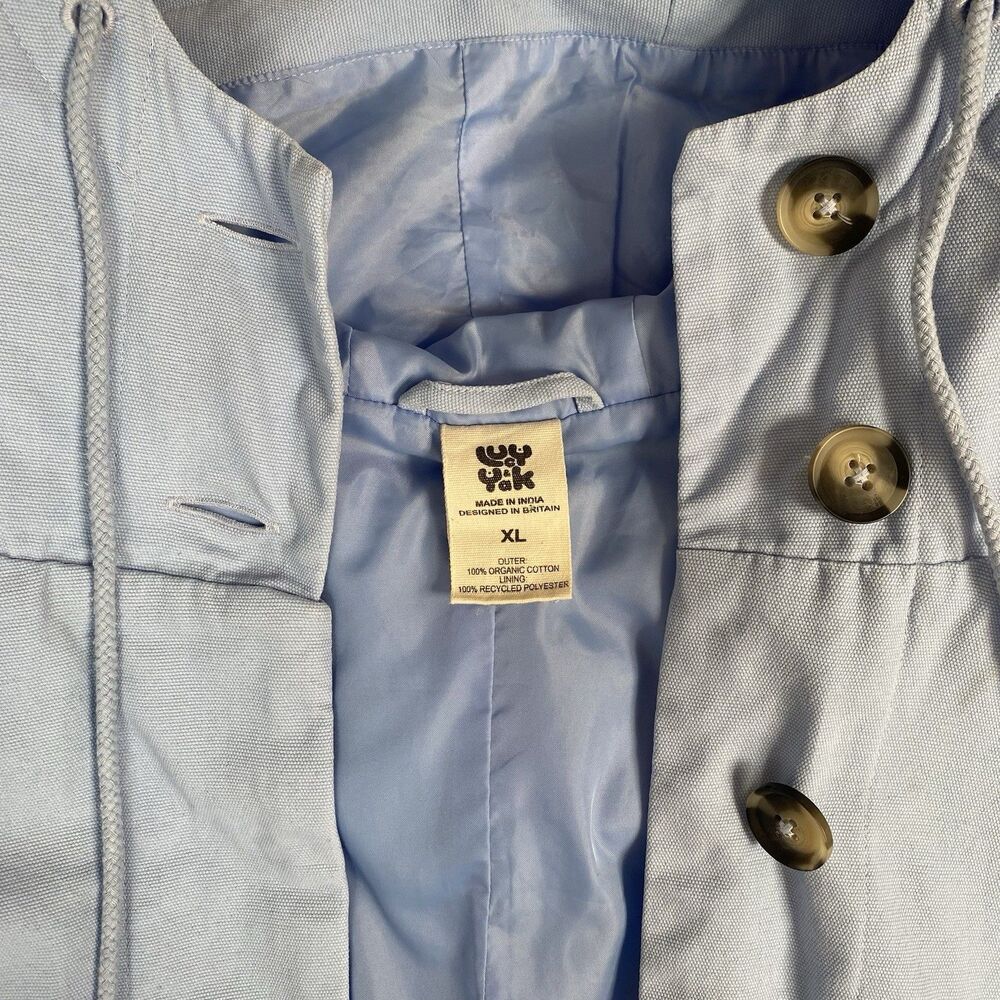 Lucy & Yak Jax Jacket Sz XL LIGHT BLUE Hooded Spring - Picture 2 of 4